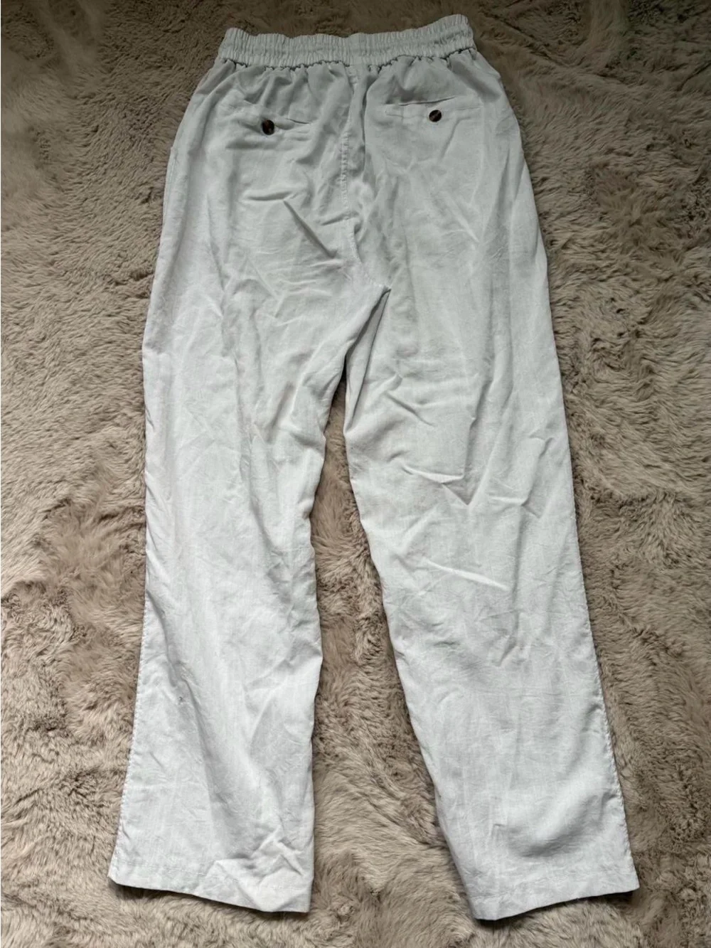 White linen pants